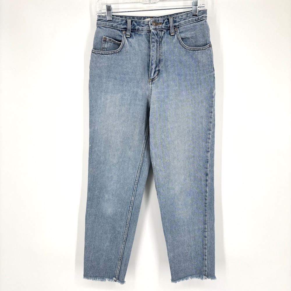 Talula High Waisted Cropped Jeans Sz 27 Raw Hem Vintage Feel Soft Comfy Relaxed